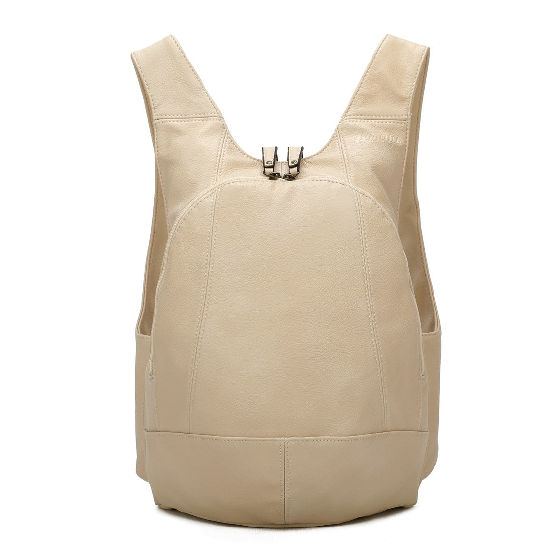 beige Backpack vegan secure closure