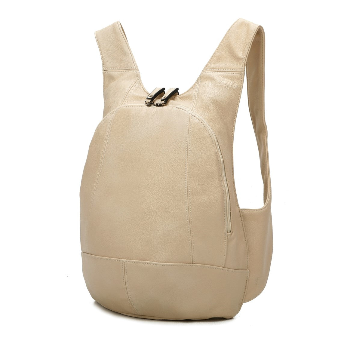 beige Backpack vegan secure closure