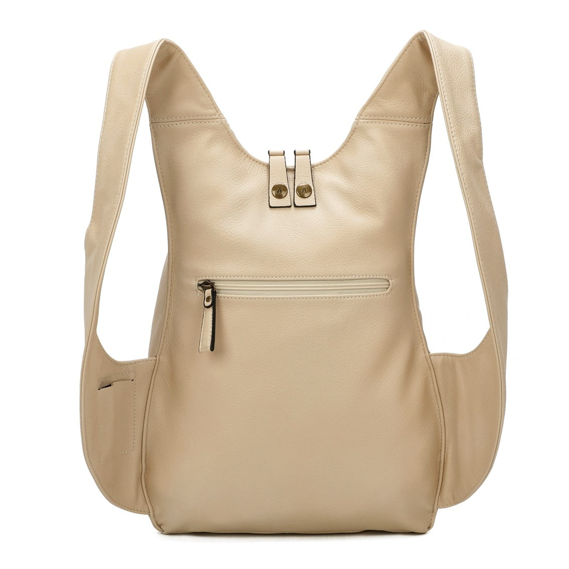 beige Backpack vegan secure closure