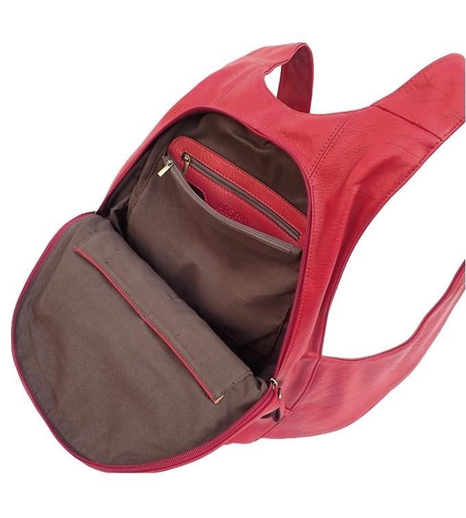 red Backpack vegan secure closure