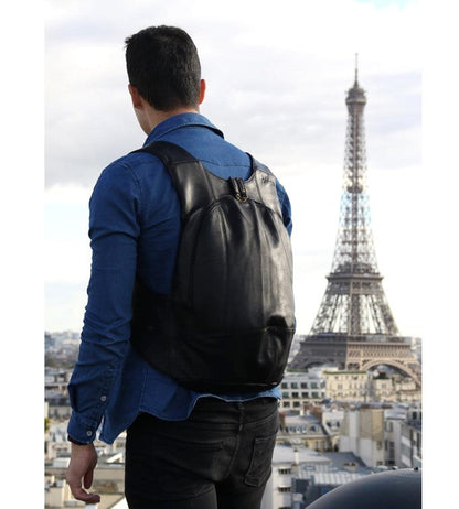 black Backpack vegan secure closure