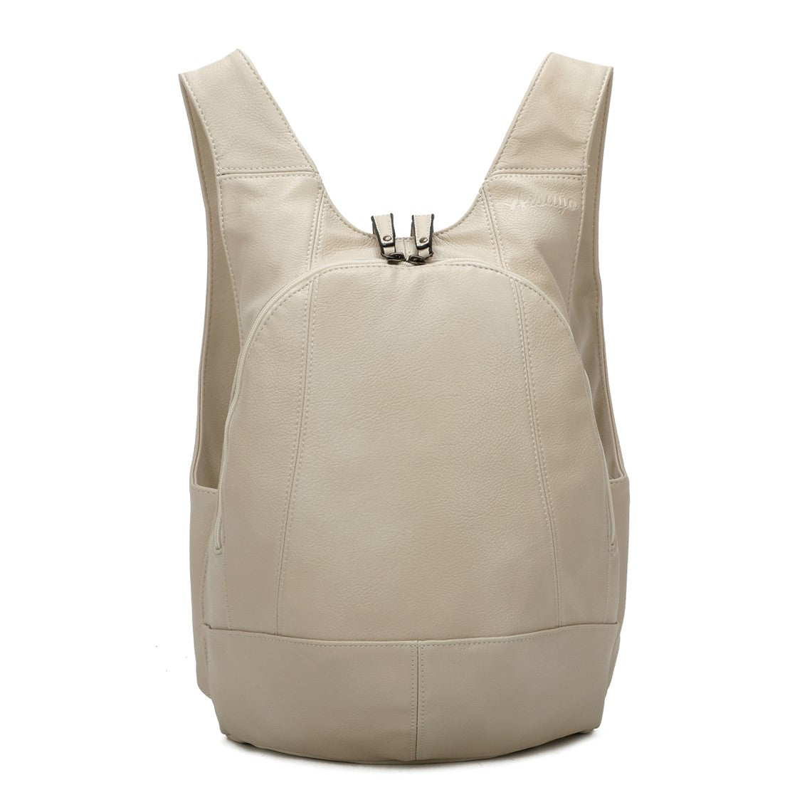 beige Backpack vegan secure closure