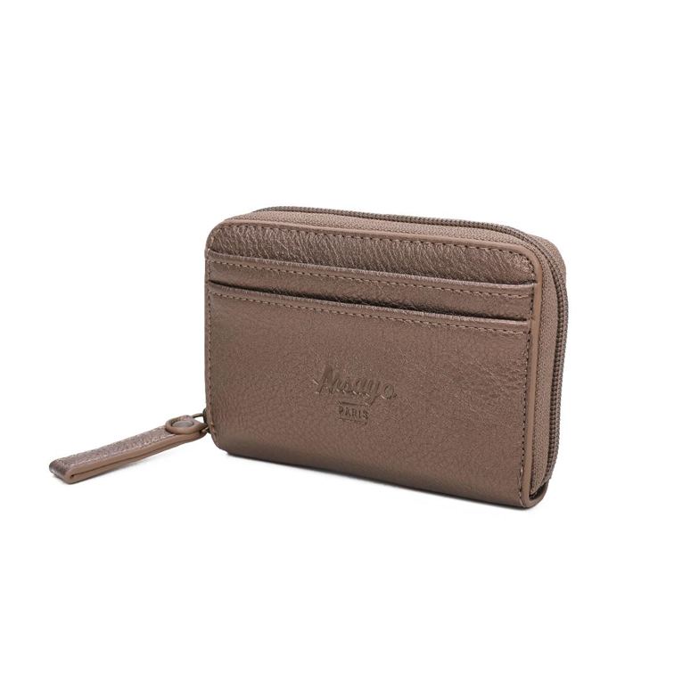 metallic color bronze Small Wallet arsayo Vegan