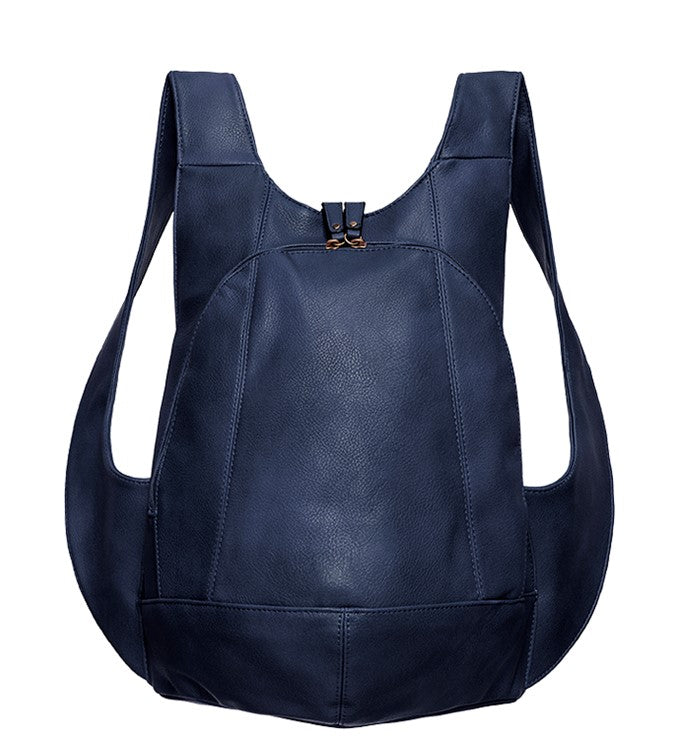 Blue Backpack vegan secure closure synthetic