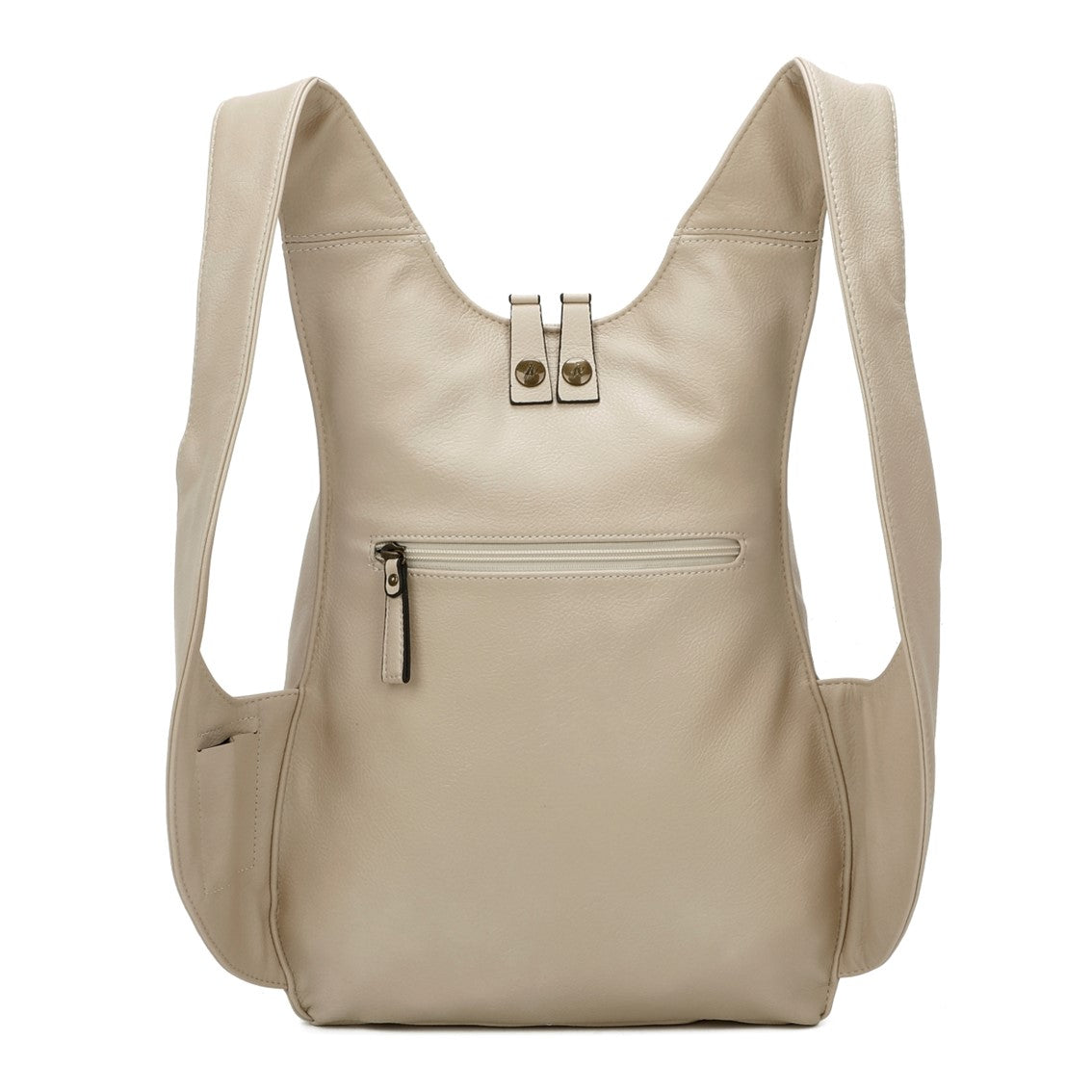 beige Backpack vegan secure closure