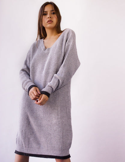 sweater dress vegan grey