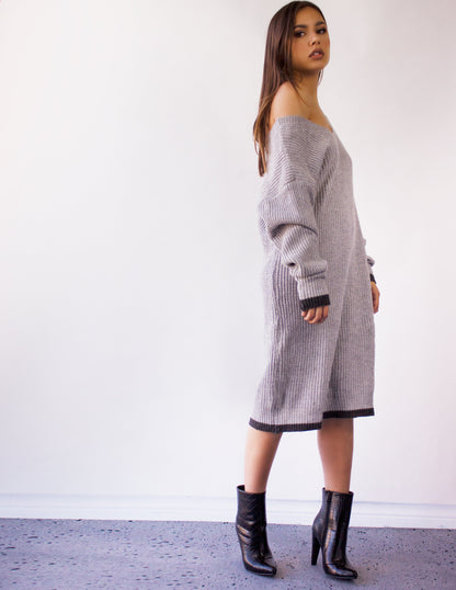 sweater dress vegan grey