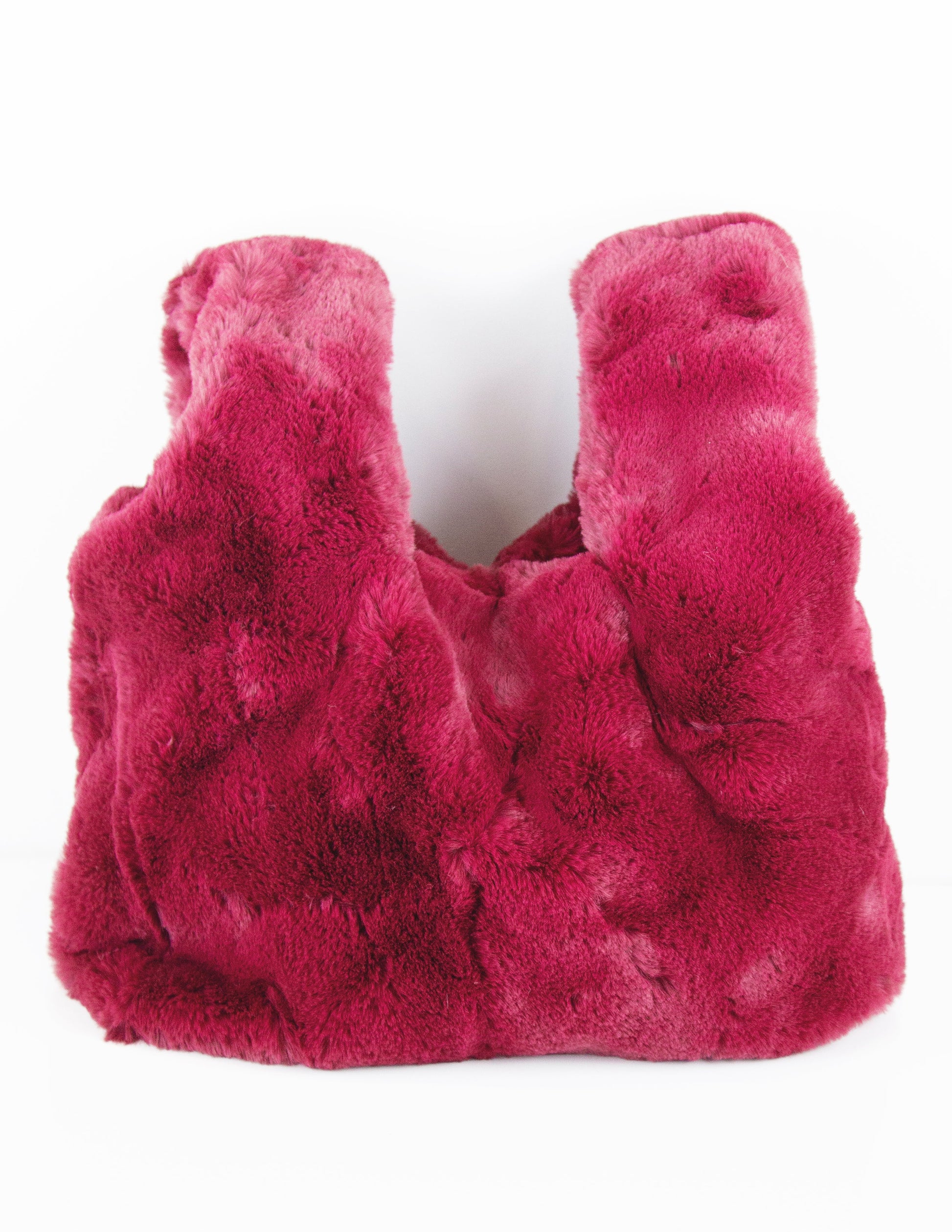 faux fur handbag pink
