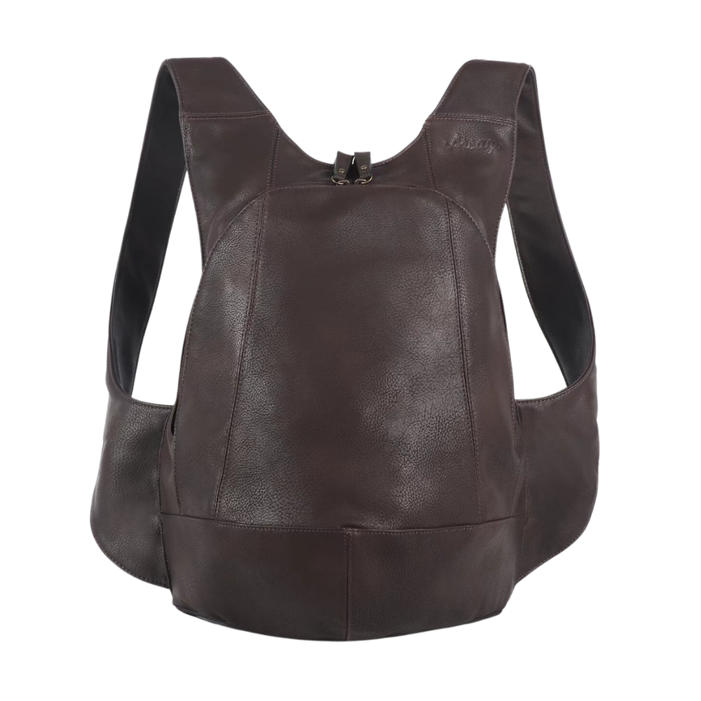 dark brown Backpack vegan secure closure