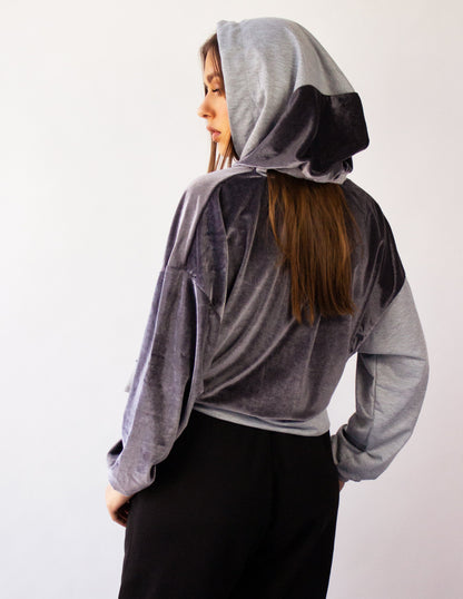 black grey vegan sweater hoodie