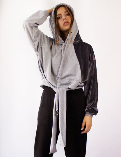 black grey vegan sweater hoodie