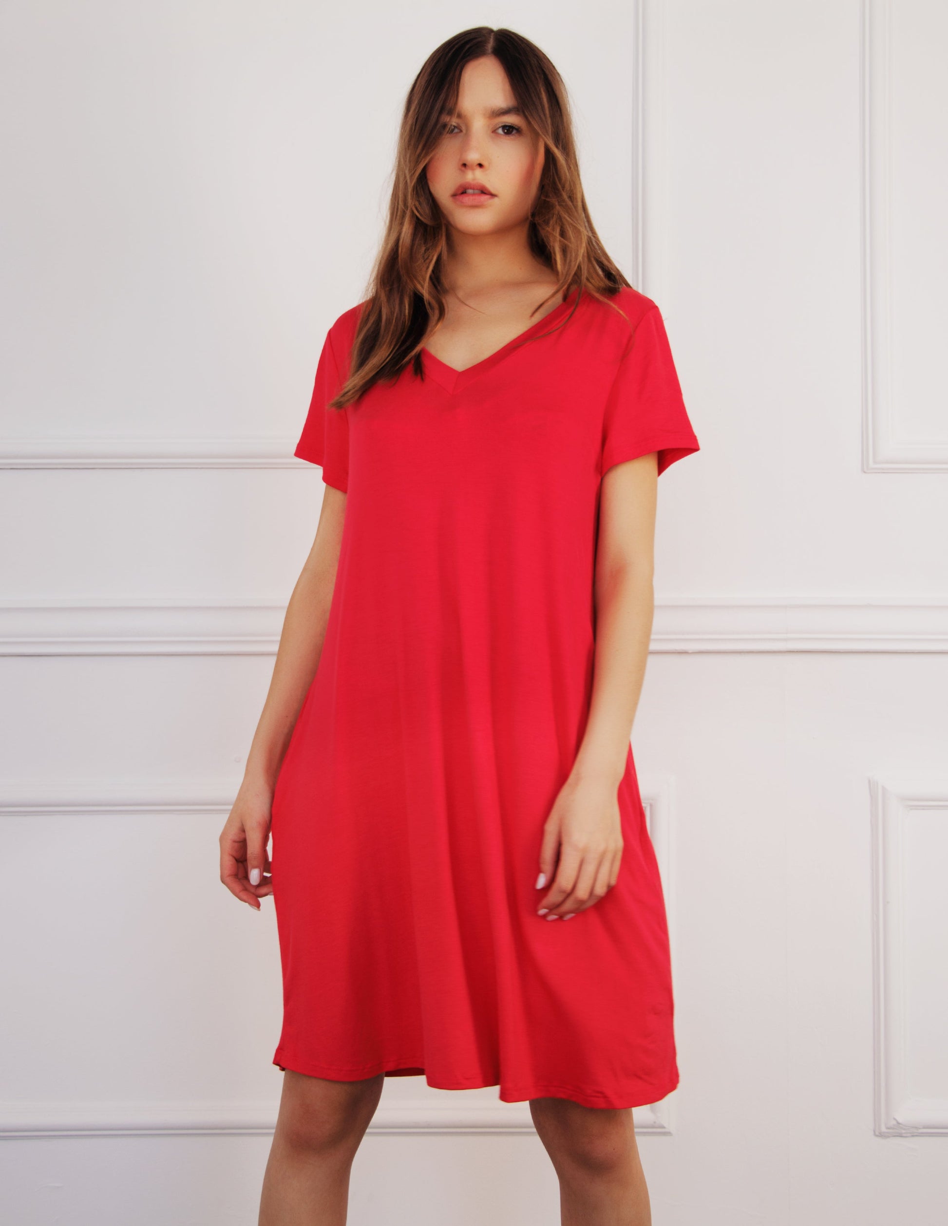 red dress vegan