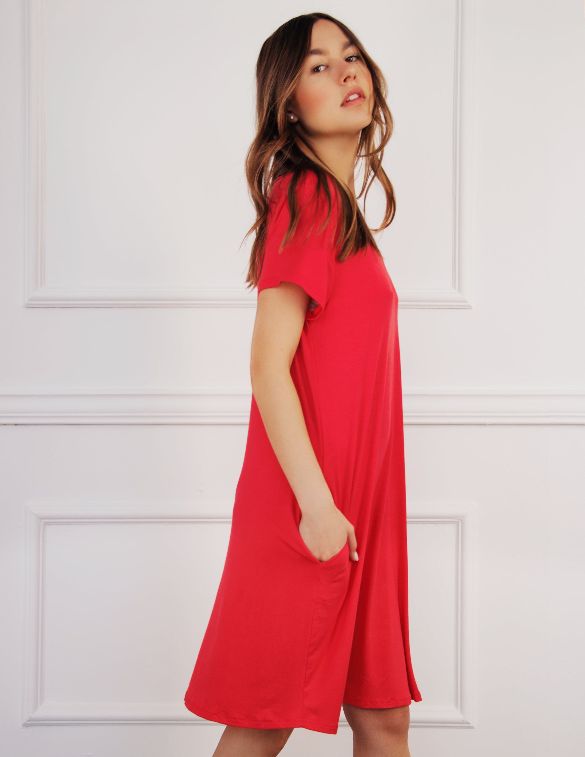 red dress vegan