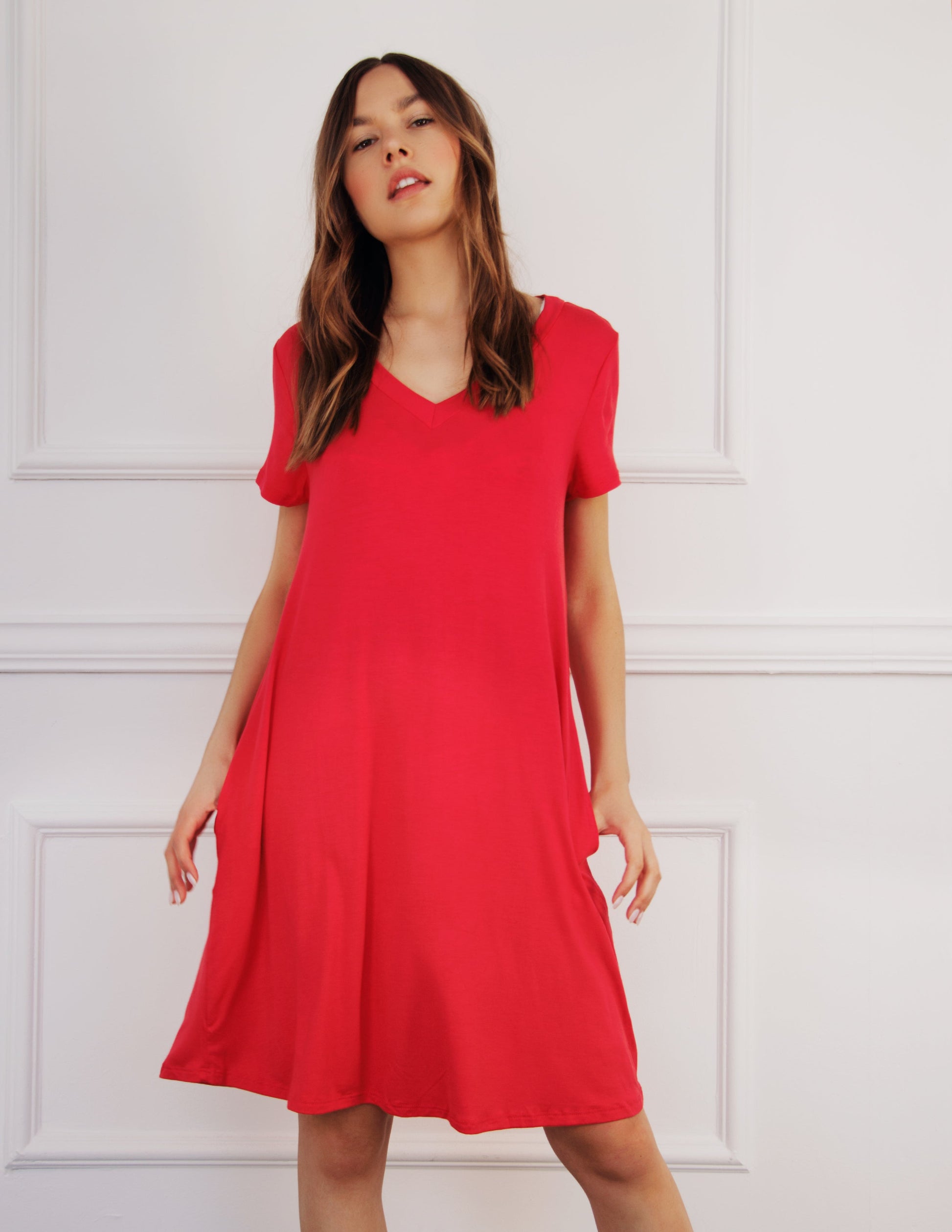 red dress vegan