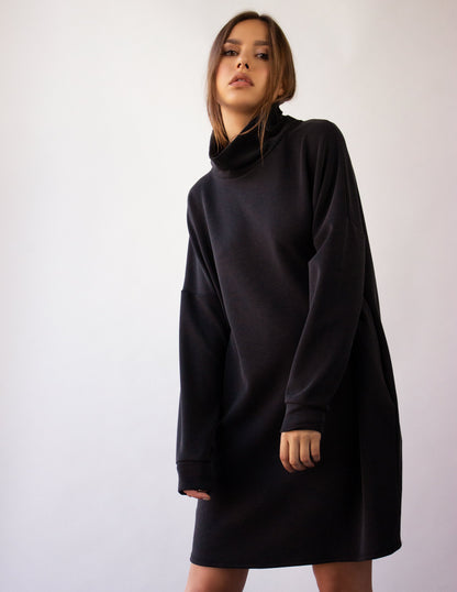 black dress sweater women vegan