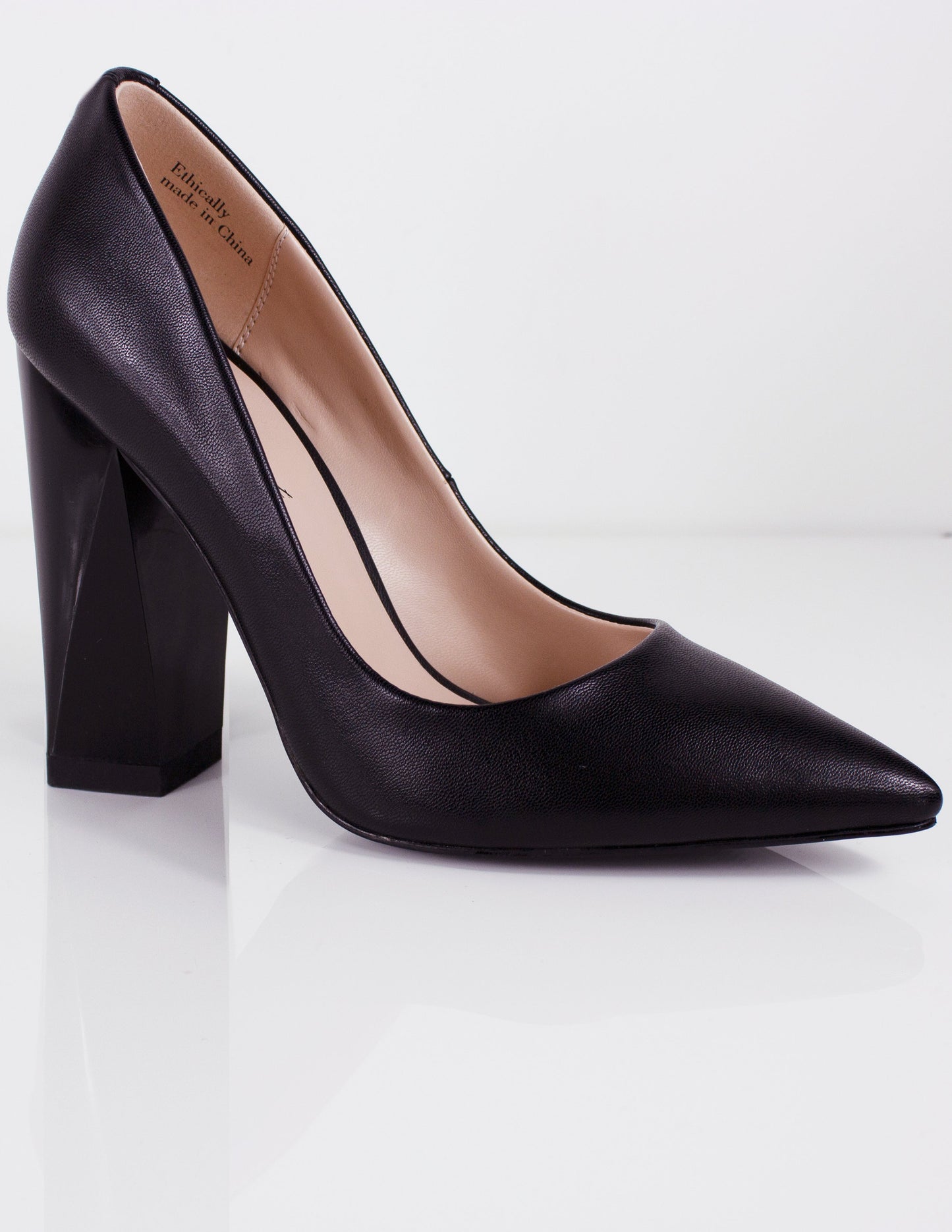 Black Vegan leather High heel