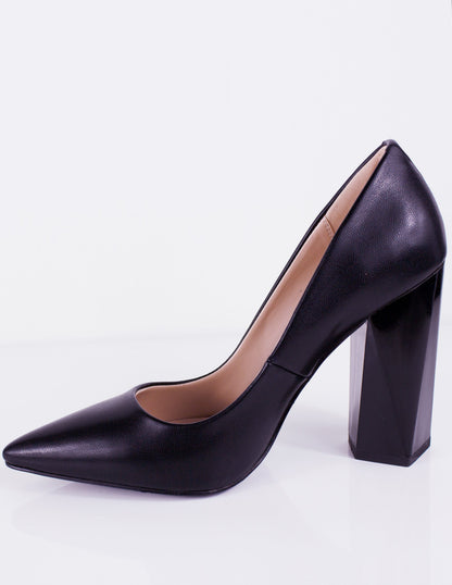 Black Vegan leather High heel