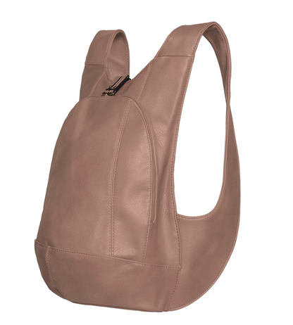 taupe Backpack vegan secure closure