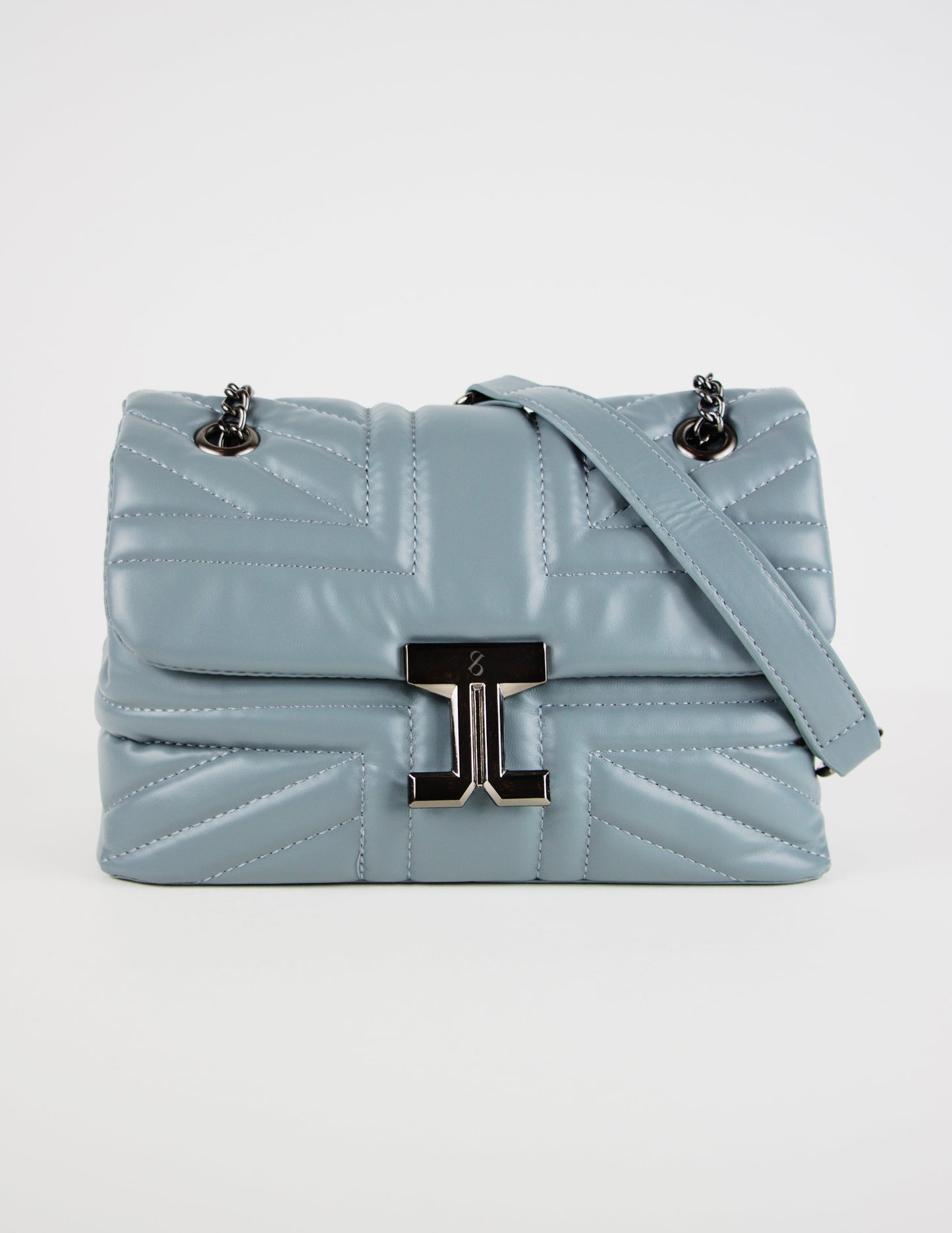 blue district vegan leather handbag