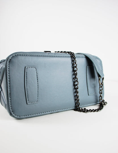 blue district vegan leather handbag
