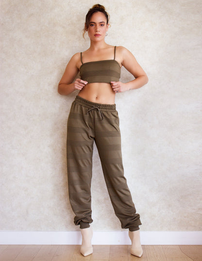 sustainable fashion set vegan olive