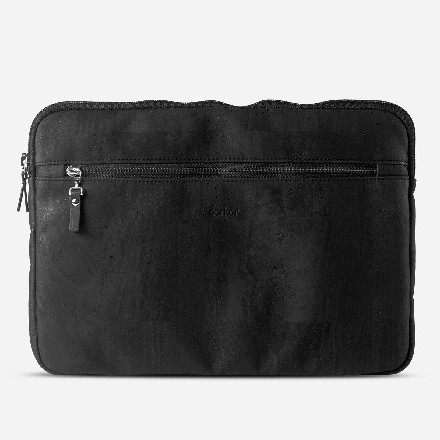 Laptop Sleeve vegan leather cork black