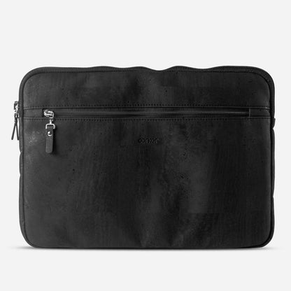 Laptop Sleeve vegan leather cork black