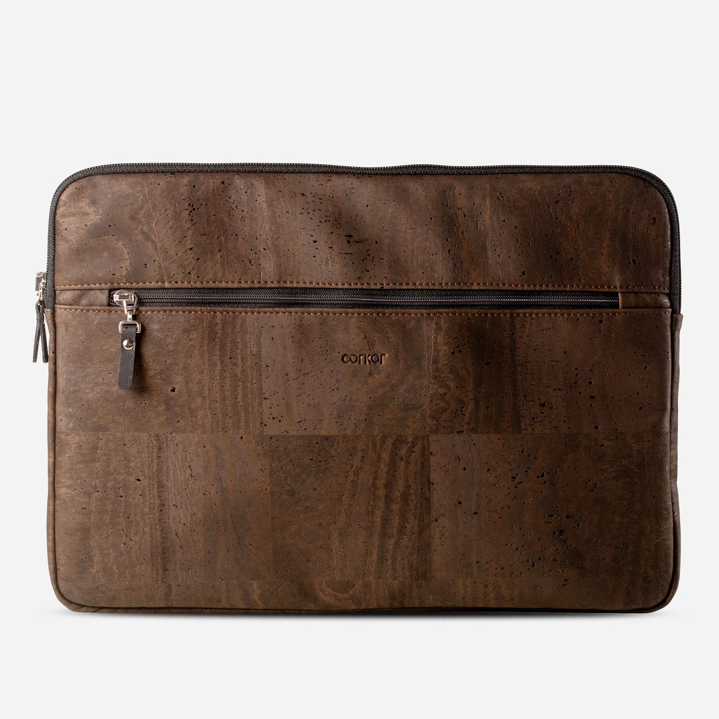 Laptop Sleeve vegan leather cork brown