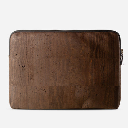 Laptop Sleeve vegan leather cork brown