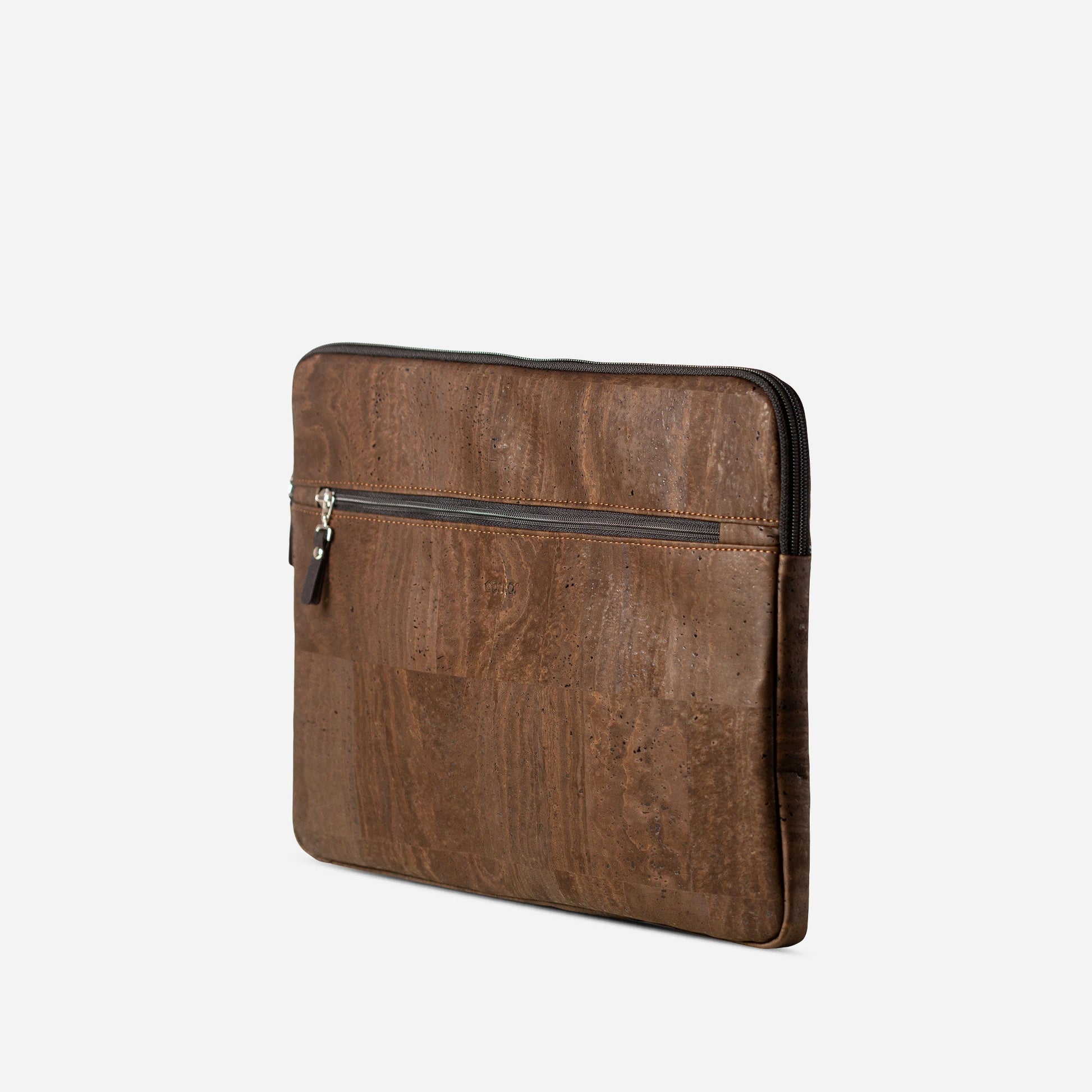 Laptop Sleeve vegan leather cork brown