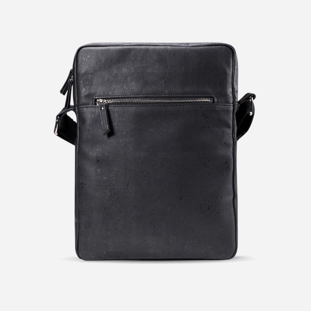 Briefcase Medium vegan leather cork black