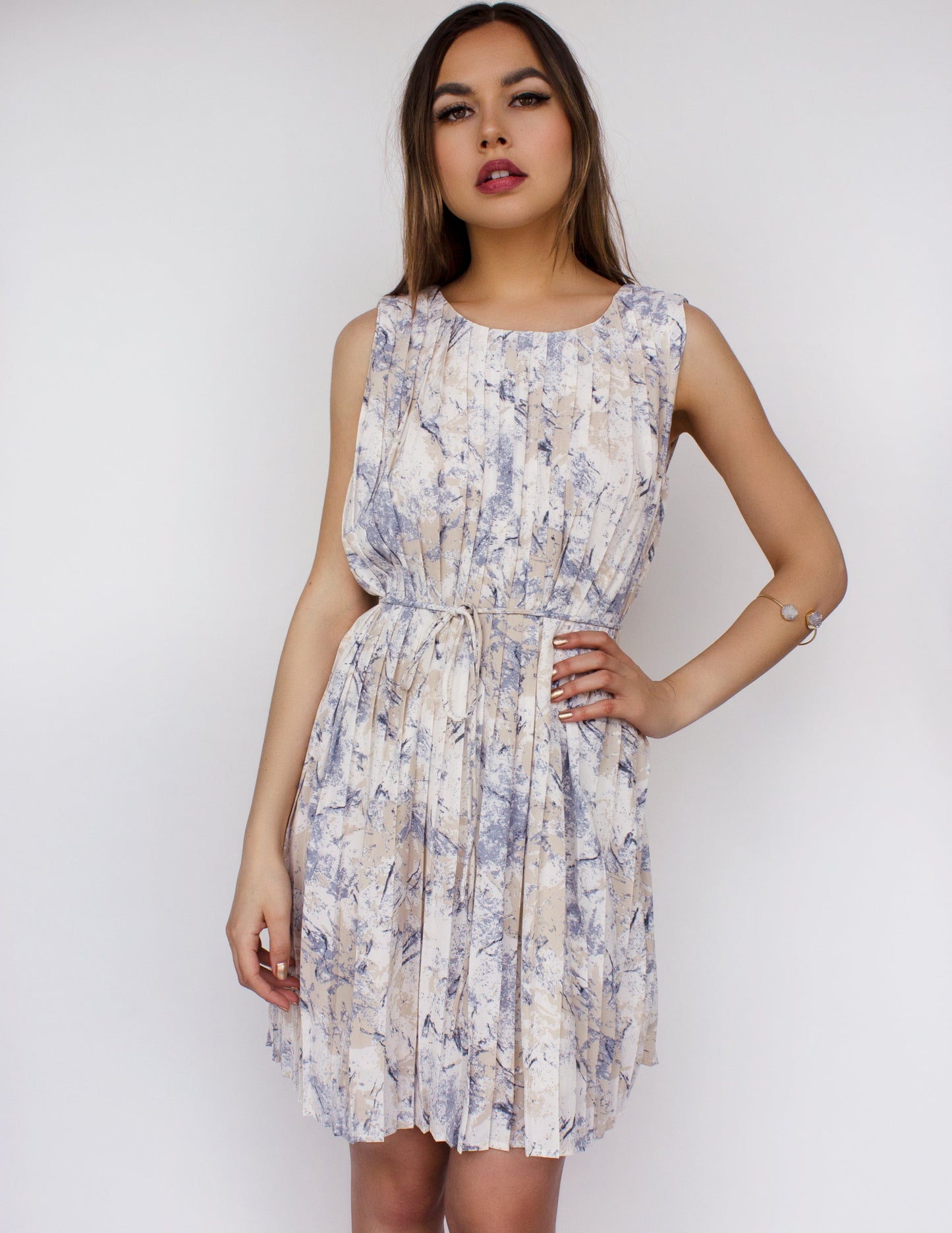 vegan white blue dress