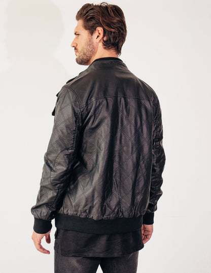 men black vegan leather jacket