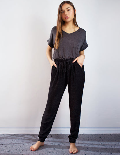 vegan set pyjama bamboo grey black