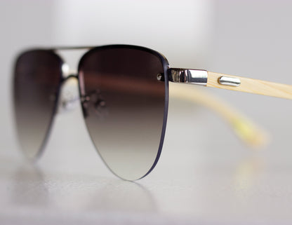 bamboo sunglasses white