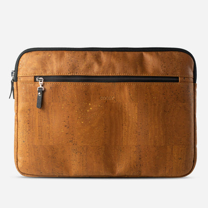 Laptop Sleeve vegan leather cork brown