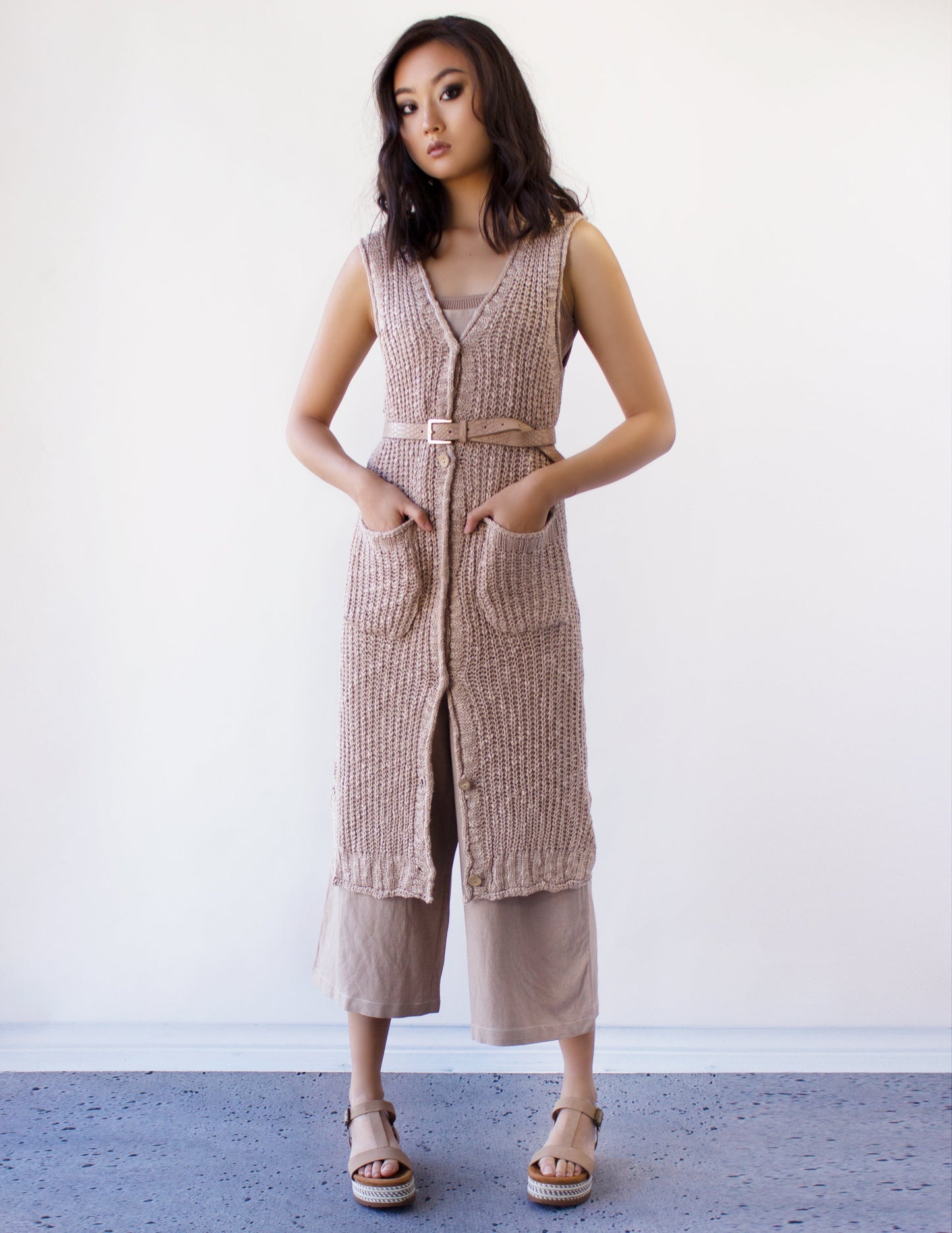 vegan mocha cardigan wool