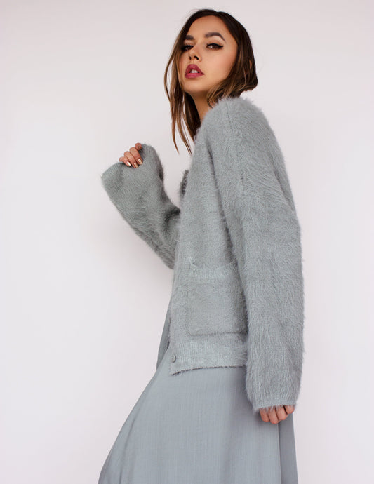 vegan wool women jacket grey