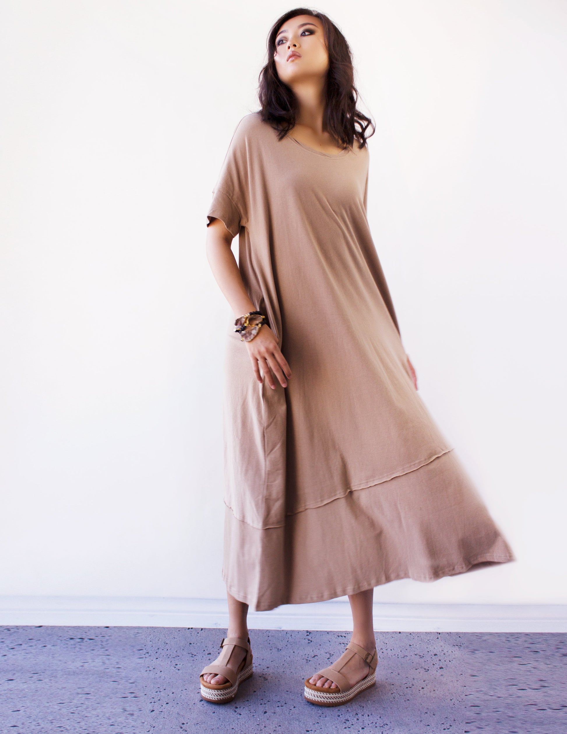 nude dress vegan