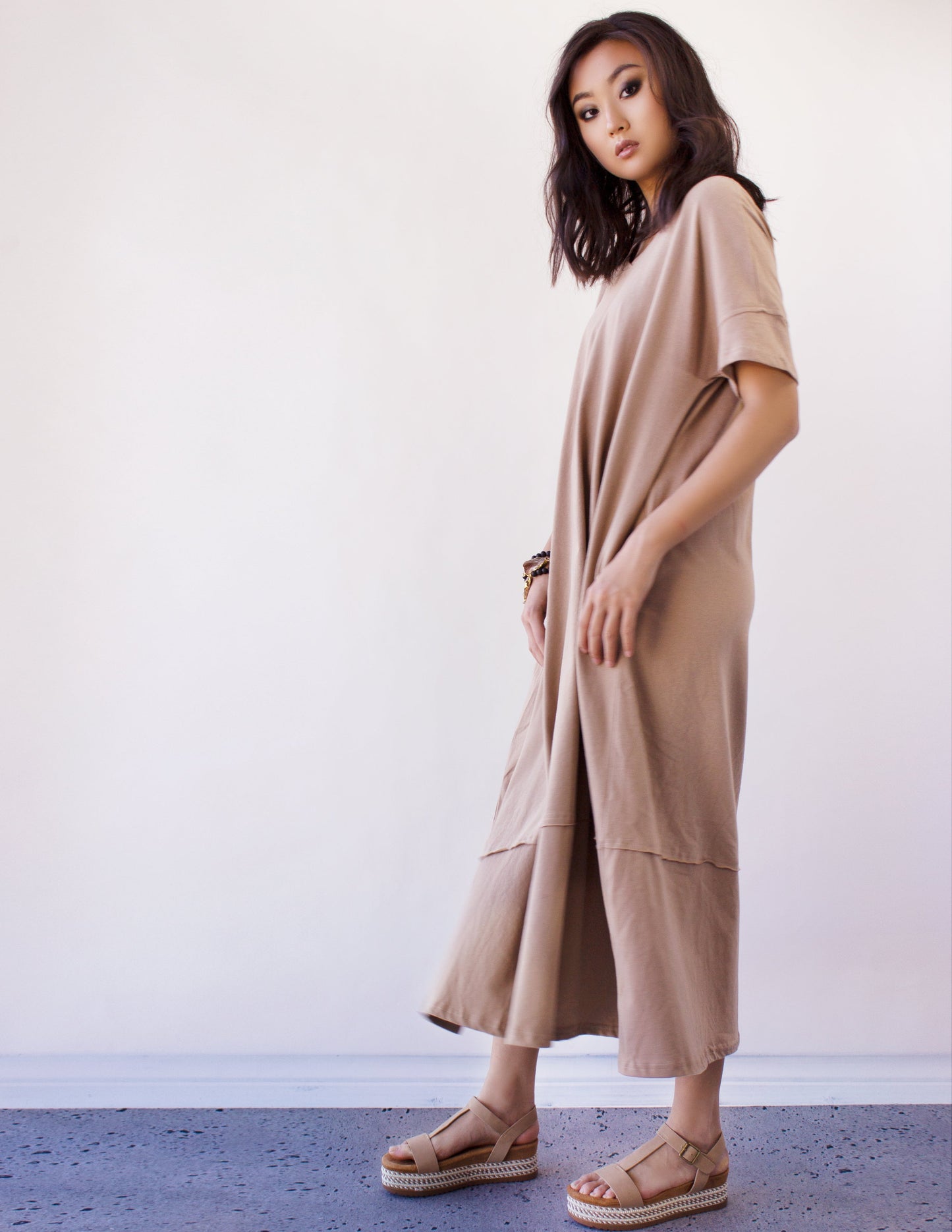 nude dress vegan